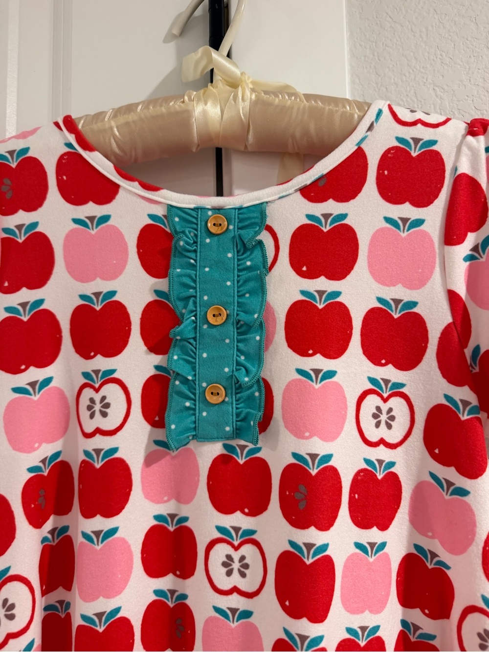 SweetHoney Back to School Girls' Red Apple Dress Set with Shorts Size 10 EUC - Picture 8 of 10